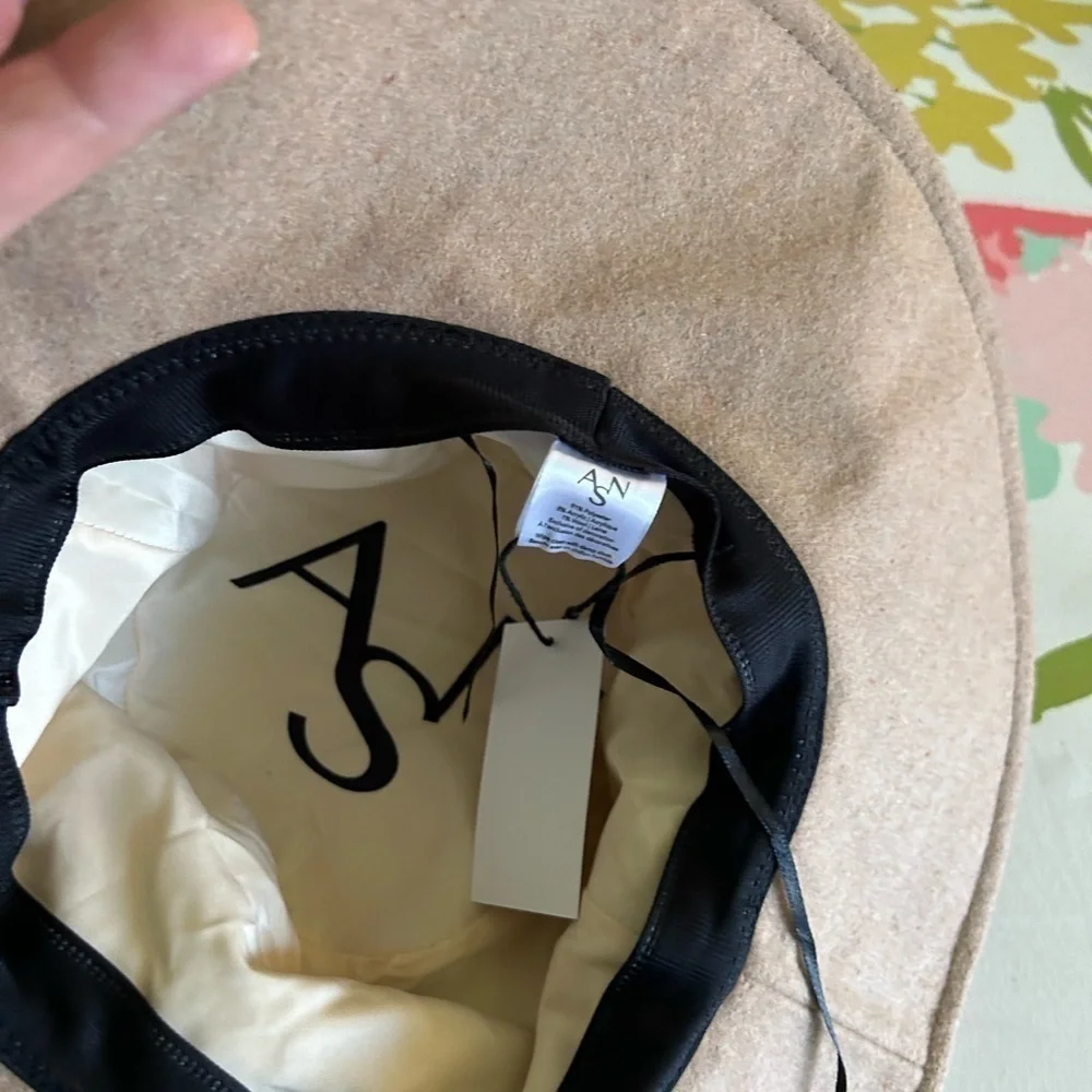 NWT ASN Harper Floppy Hat Tan Felt FabFitFun Boho Anthropology Packable Wide $68
